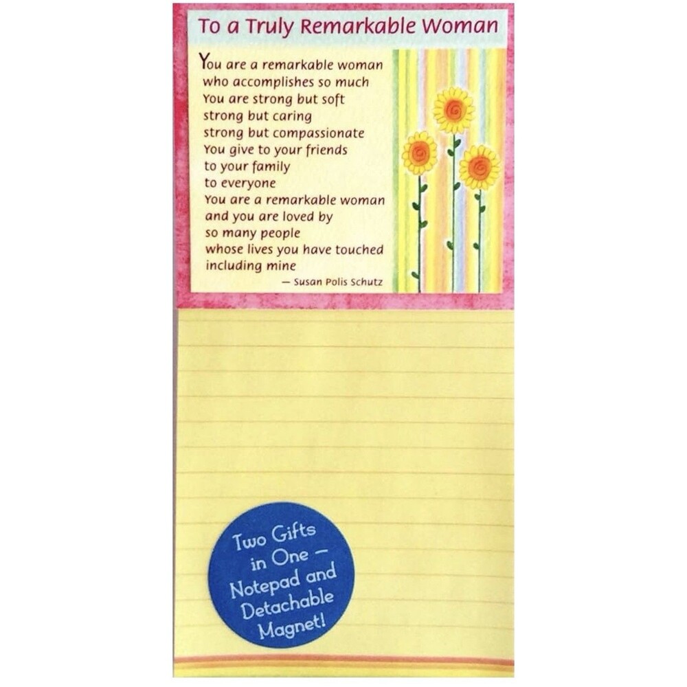 Blue Mountain Arts- Magnetic Note Pad- “To a Truly Remarkable Woman”